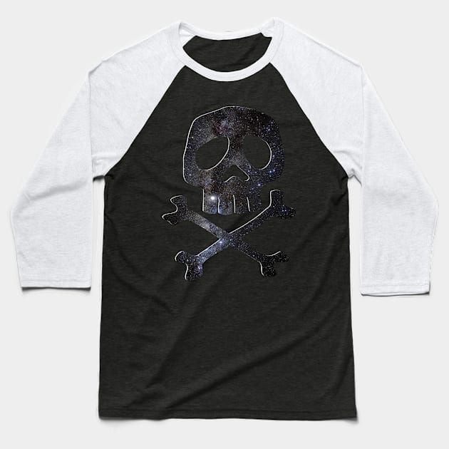 Skull & Crossbones - Space Pirate Baseball T-Shirt by RainingSpiders